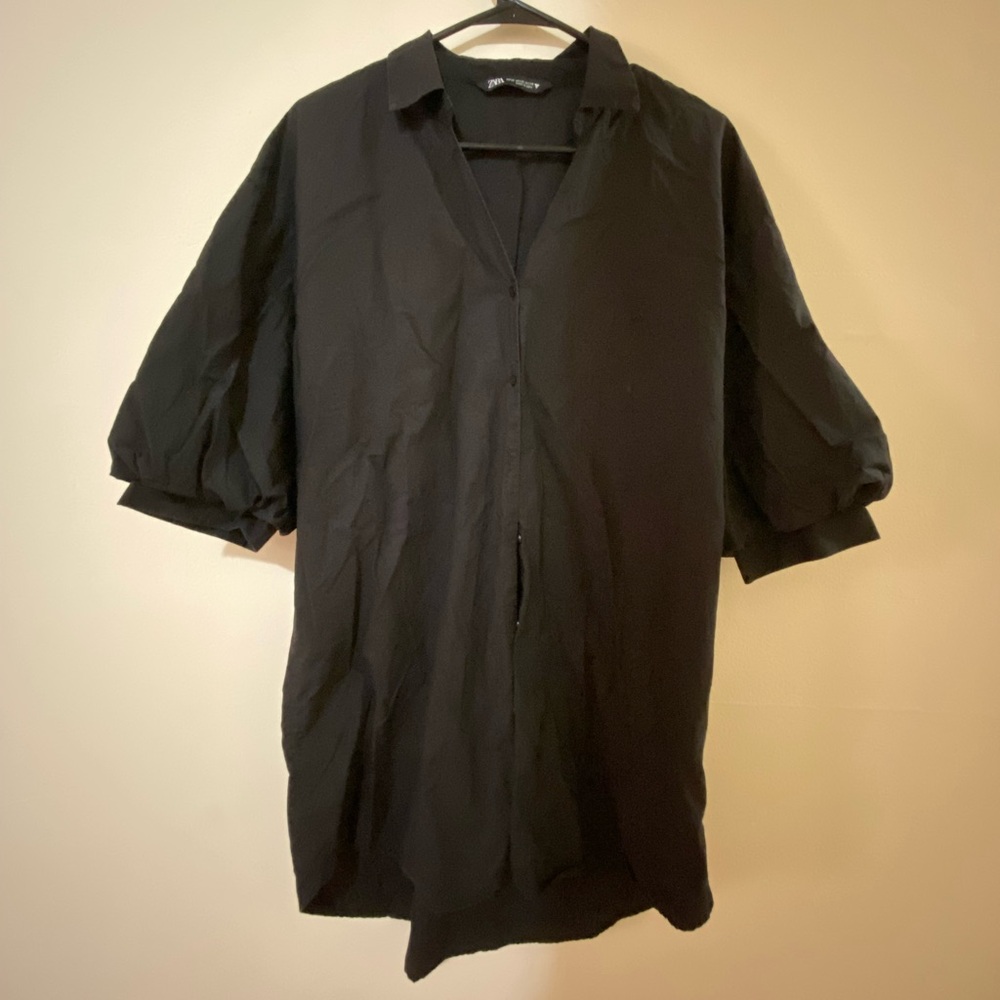 Zara Ballon 3/4 Sleeve Shirt Dress